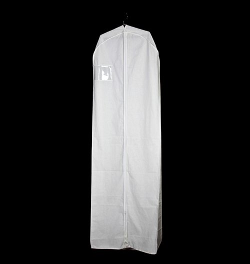 Housse pour robe de mariée en coton NAT/WED — housse à vêtements en Coton, 183cm x 61cm x 13/25cm, personnalisable aux couleurs de votre marque